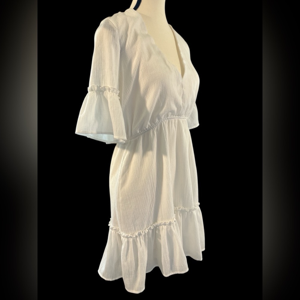 Lulu's Elegant White V-Neck Dress - Picture 5 of 9